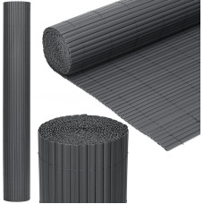Springos PVC danga maskuojantis 500x120 cm kilimėlis balkonui, terasai, tvorai, tamsiai pilkas