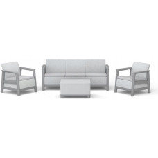 Keter Dārza mēbeļu komplekts Scandi Linea 3 Seater Set gai&scaron;i pelēks/tum&scaron;a tērauda pelēks