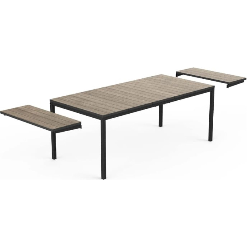 Keter Dārza galds pagarināms Deco Porto Nova Extendable 200-280 o&scaron;a koka tonis/melns