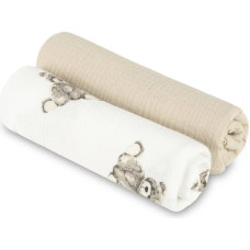 Sensillo DIAPER CRUSHED MUSLIN 60X75 2-PACK TEDDY BEIGE
