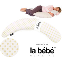 La Bebe ™ Moon Maternity Pillow Art.45002 Beige Dots Spilvens-pakavs grūtniecēm, ar polistirola pildījumu [2 pārvalki] 195cm