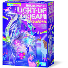 4M KidzMaker Kūrybinis rinkinys „Šviečiantis holografinis origamis: vienaragis“