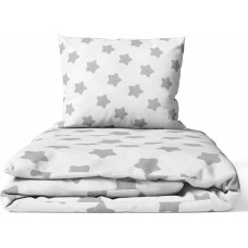 Ankras 2pcs bedding set 35/100 40/60 grey stars white