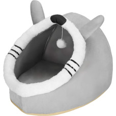 Springos Kačių guolis su žaislu ir pagalvėle Springos PA0241 42x44x35 cm pilkas