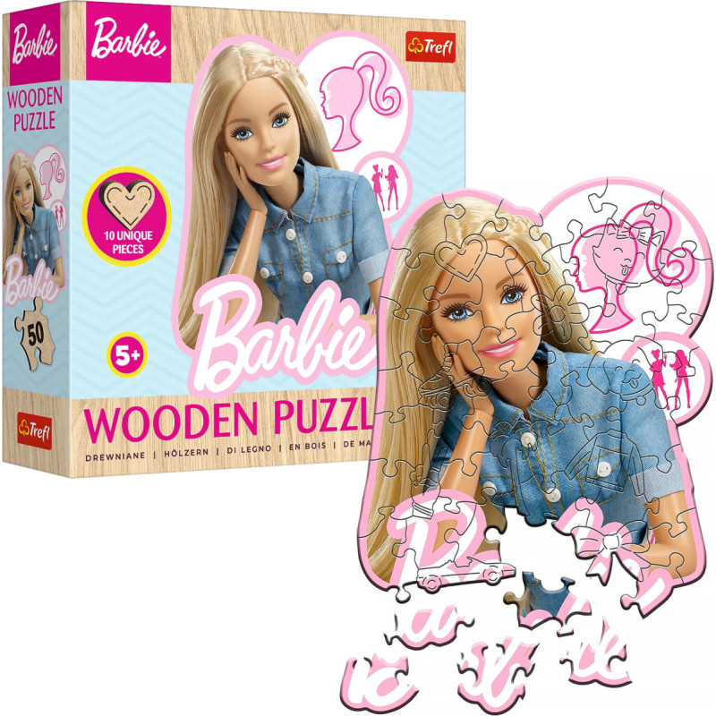 BARBIE *50* PUZZLE DREWNIANE KONTUR