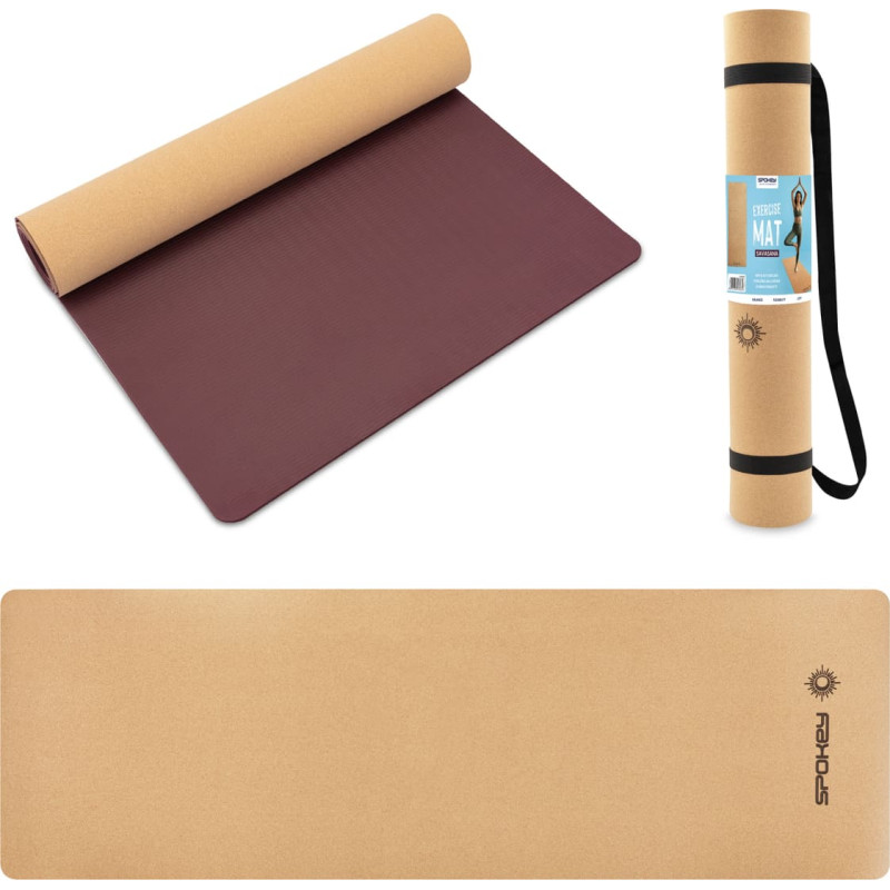Jogos kilimėlis Spokey SAVASANA su kamštiniu paviršiumi