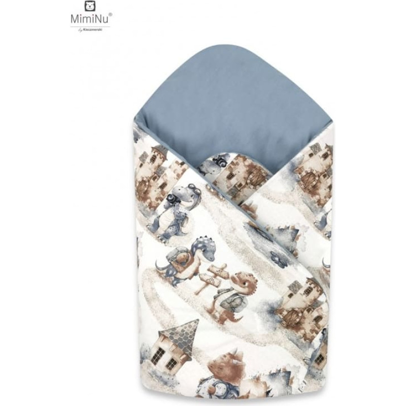 Miminu KIECZMERSKI Rożek niemowlęcy usztywniony 75x75 cm KOLEKCJA Smok Turysta