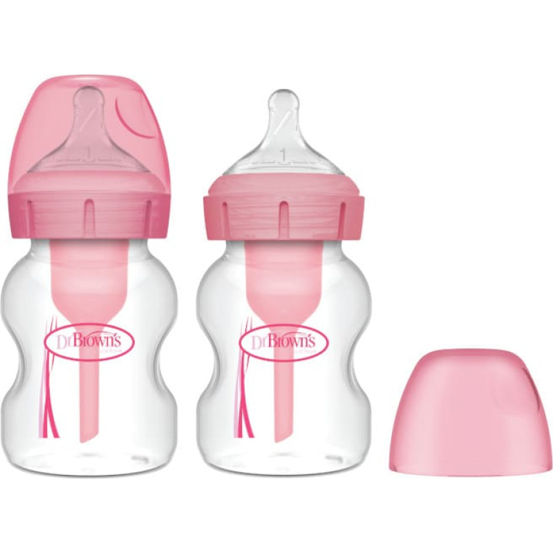 Dr.browns WB52601 Butelka szeroka syjka 150ml PP OPTIONS PLUS 2-pak r&oacute;żowy