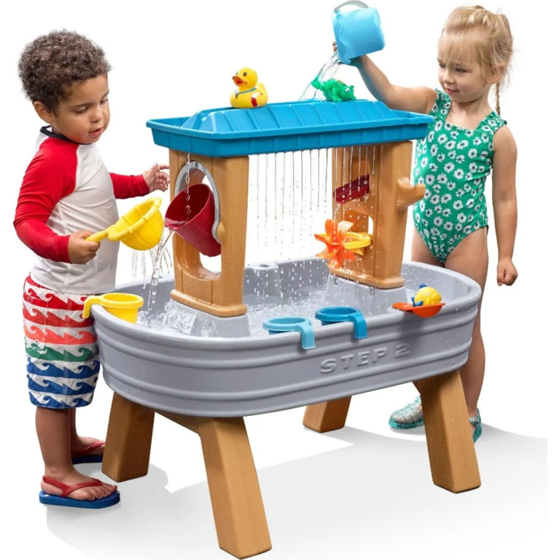 Step2 vandens žaidimų stalas su lietaus dušu, kibirėliu, piltuvėle ir gyvūnėliais