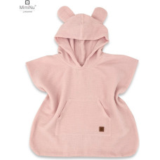 Miminu KIECZMERSKI Ponczo plażowe, szybkoschnące rozmiar 1-4 lat MUŚLIN bawełna 100% pudrowy róż