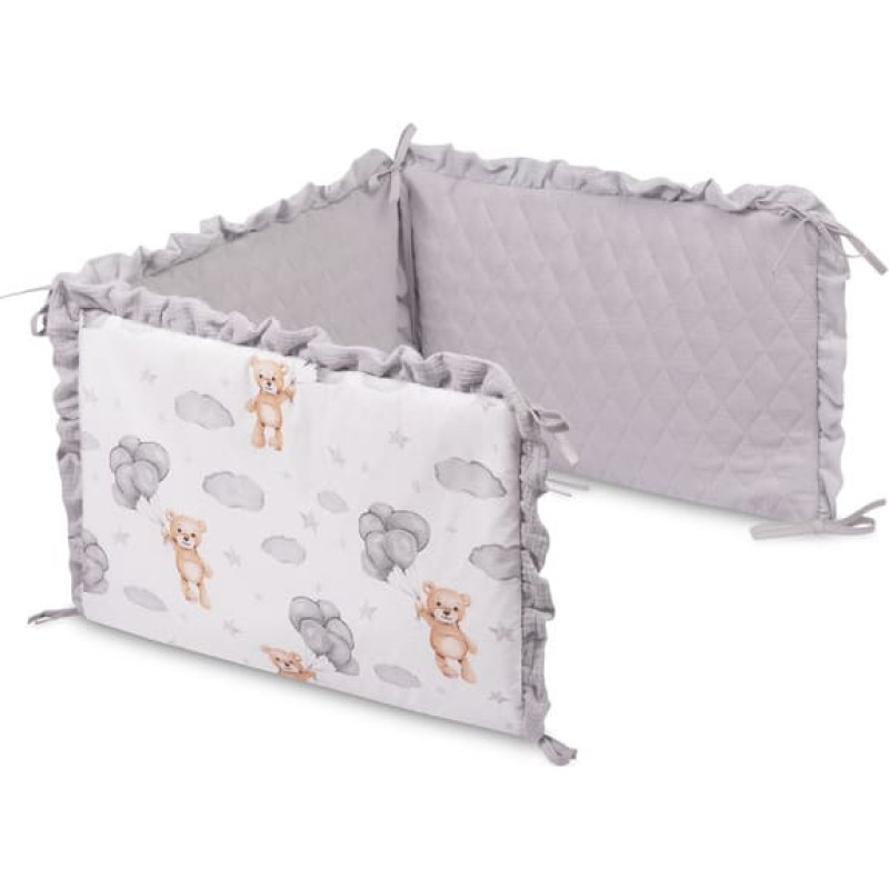 Sensillo BED BUMPER TEDDY GREY