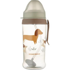 Canpol 56/510_bro Bidon niekapek z rurką i odważnikiem 350ml PIESKI