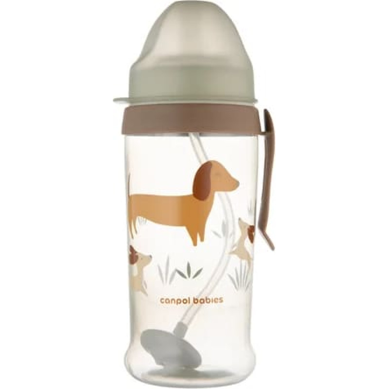 Canpol 56/510_bro nepratekantis gertuvė su šiaudeliu ir svareliu 350 ml – Šuniukai