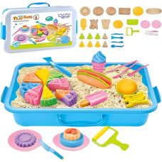 Woopie Piasek Kinetyczny 1,2 kg Zestaw Restauracja Stolik z Foremkami