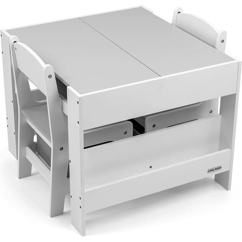 Milly Mally baldų komplektas – staliukas ir dvi kėdutės Sven Plus White