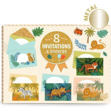 Djeco Kvietimų atvirukai - Džiunglių gyvūnai