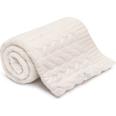 My Memi Silts pleds no 100% merino vilnas Cream Braided- premium kolekcija