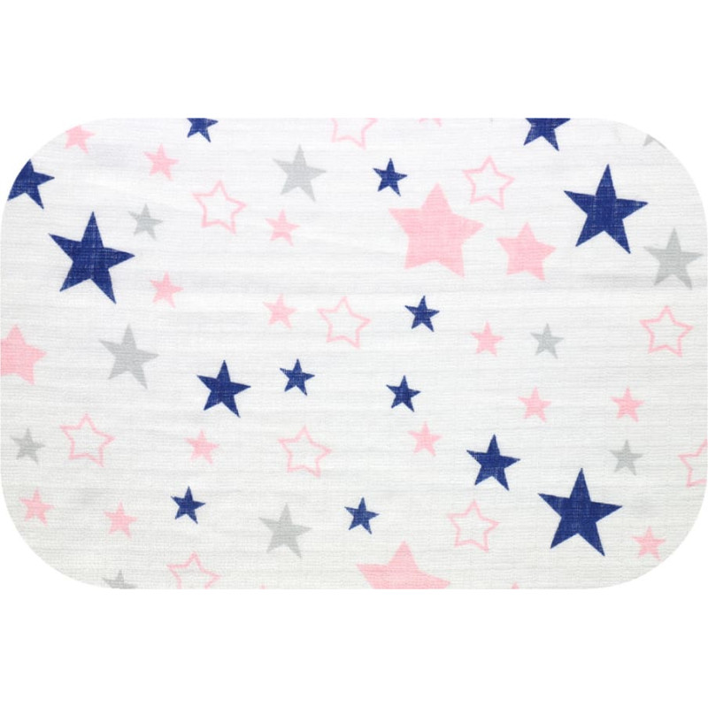 Ega Kids Diaper - 1990  - TETRA PRINT - EGA - STARS - PINK  / NAVY BLUE - size 70x80 cm