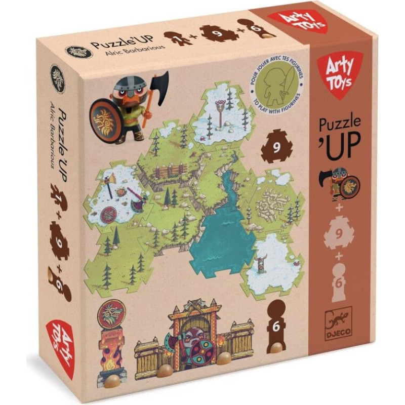 Djeco Arty Toys - Milžini&scaron;ka dėlionė su figūrėle - Vikingas Alrikas (15 det.)