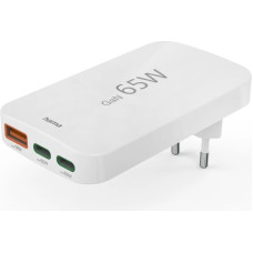 Hama 00201976 Flat Charger 220V With 2xUSB-C/USB-A  65W White