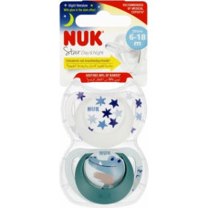 NUK 736727 Smoczek uspokajający 6-18m D&N zielony/biały 2 szt. 541443