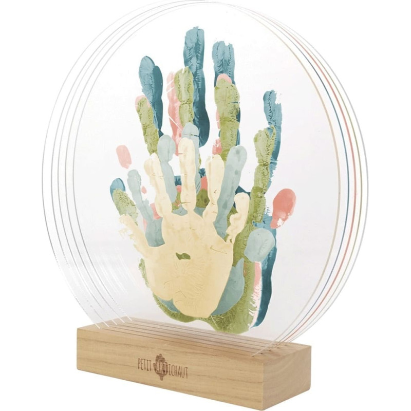 Perekonna käejäljend värvidega klaas