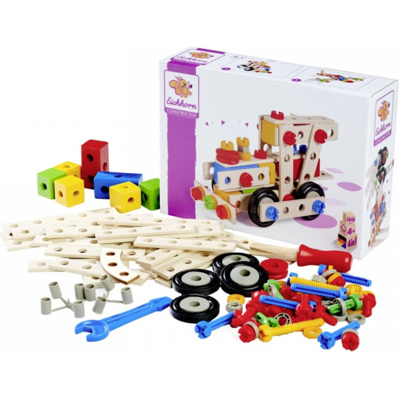 Eichhorn Wooden construction set &ndash; locomotive, 100 pcs