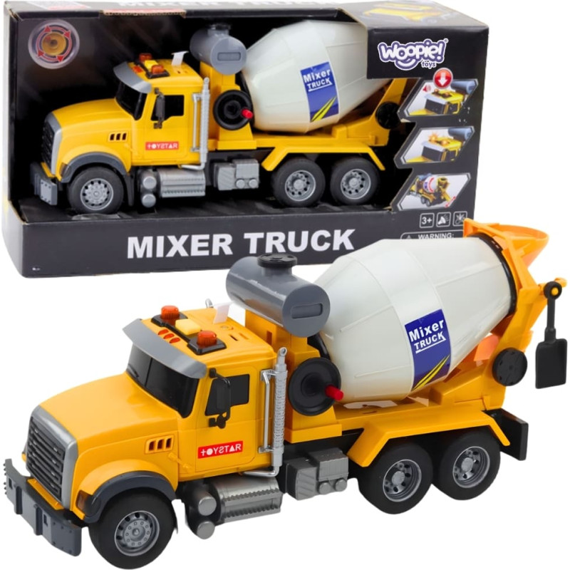 Woopie Ciężar&oacute;wka Betoniarka Obrotowy Bęben Światła Dźwięki Ż&oacute;łta