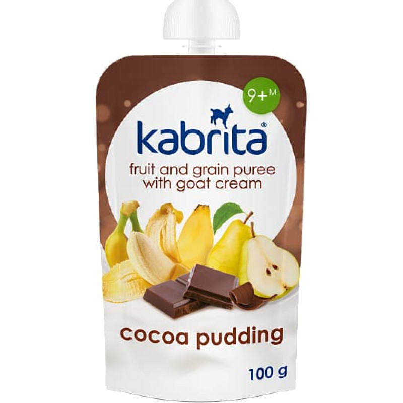 Kabrita Fruit and cereal puree with goat milk cream "Cocoa pudding" for babies from 9 months, 100g