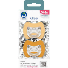 2-pack. Smart pacifiers Glee 0-2m beige-mustard