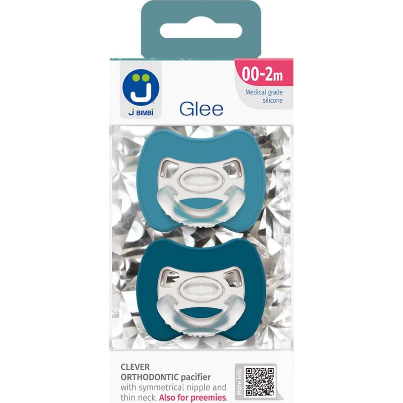 2-pack. Smart pacifiers Glee 0-2m marine-blue