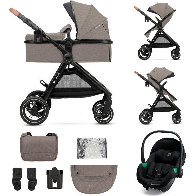 Kinderkraft W&oacute;zek wielofunkcyjny ESME 3W1 Sand Beige + MINK PRO 2