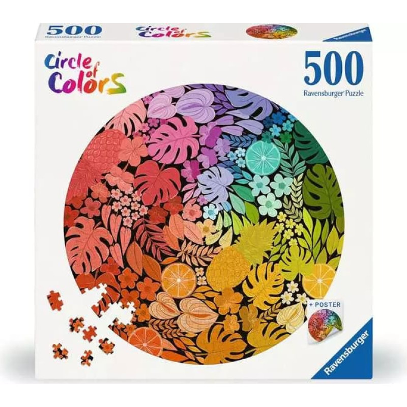 Ravensburger Puzzle 500 Circle of Colours: Tropical Round