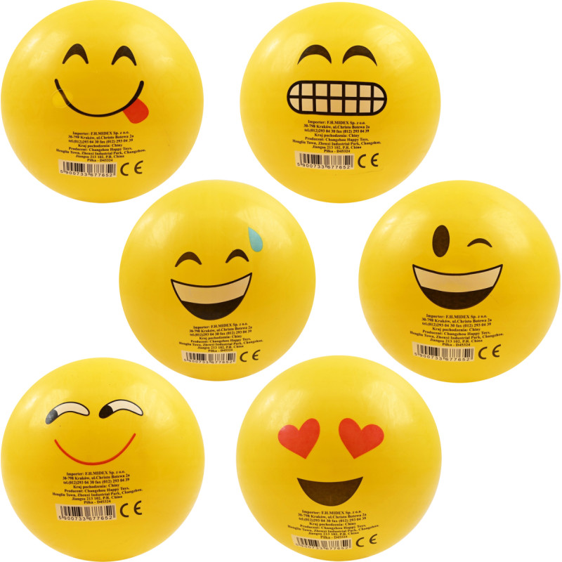 PIŁKA GUMOWA EMOTKA BUŹKA