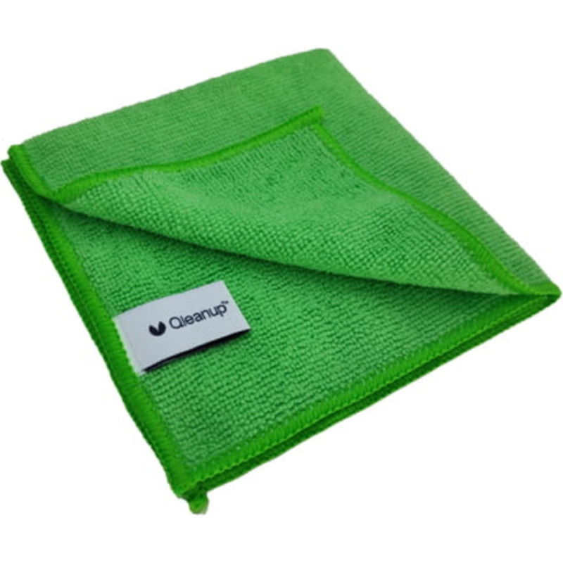 Qleanup Mikro&scaron;ķiedras lupatiņas 250gsm, 30x30, 10 gab. QLEANUP zaļas