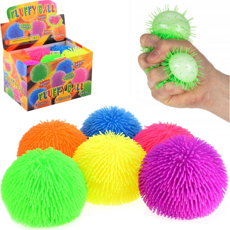 GNIOTEK GUMOWY PIŁKA JEŻYK ŚWIECĄCY