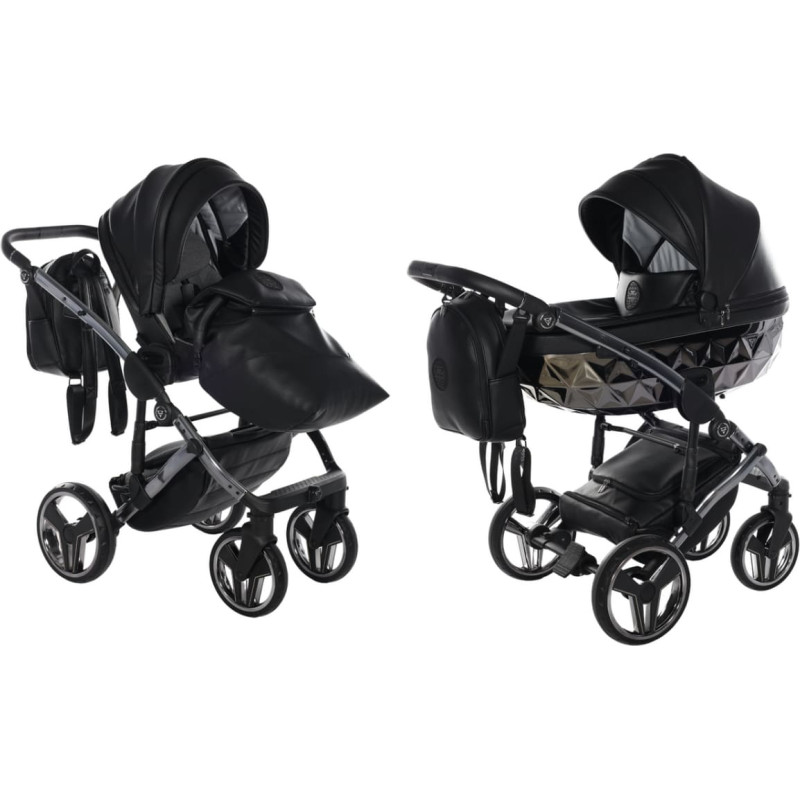 Junama Universalus vaikiškas vežimėlis 2 in 1 HandCraft 04 black/black