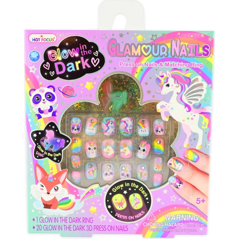 Küünekleebised 20 tk + sõrmus Ükssarvik