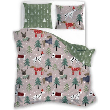 POŚCIEL KPL.160X200+2x70X80 HOLLY JOLLY 008 MIKROFIBRA SATYNOWA