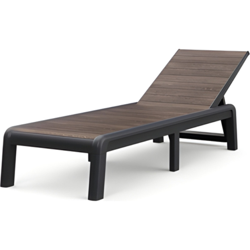 Keter Sauļošanās krēsls Deco Porto pelēks/valrieksts