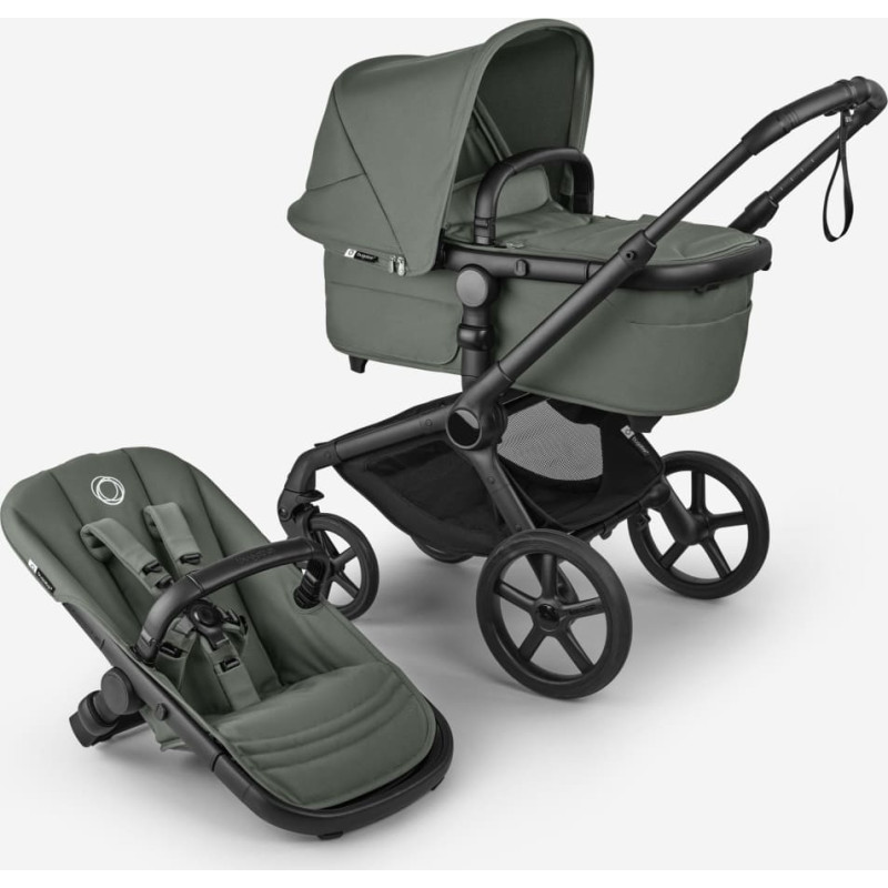 Bugaboo Fox 5 Renew 2in1 vaikiško vežimėlio komplektas Black/Forest Green