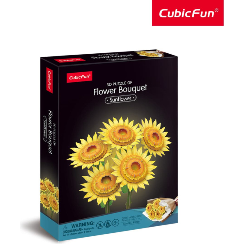 Cubic Fun CUBICFUN 3D dėlionė &bdquo;Saulėgrąžų puok&scaron;tė&ldquo;