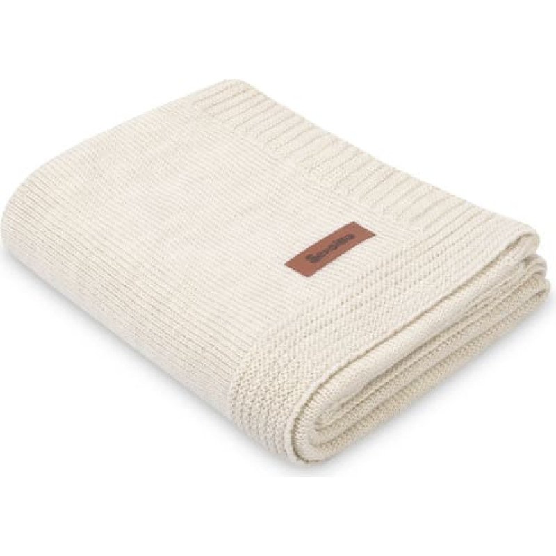 Sensillo BLANKET MERINO MELANGE 90X75 LIGHT BEIGE