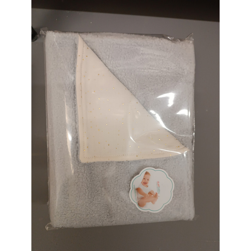 Duet Baby Blanket - 752- BOUCLA / MUSLIN - print - GREY - size 80x90 cm