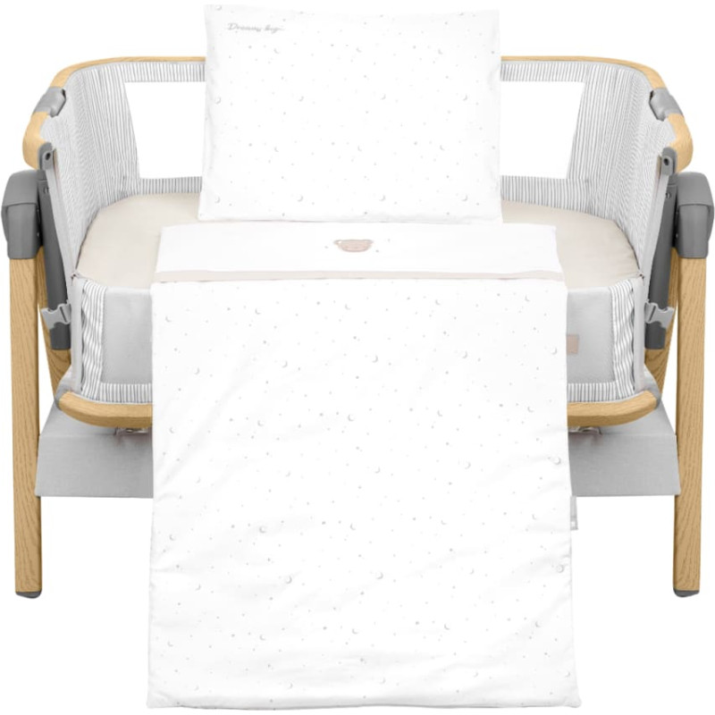 Mini cot bedding set 3pcs Dream Big Beige