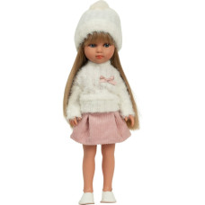 Arias lėlė mergaitė Carlota pūkuotu megztiniu, 36 cm