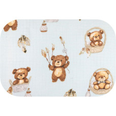 Ega Kids Diaper - 31333 - TETRA PRINT - EGA - TEDDY BEARS in BASKET - BLUE - size 70x80 cm