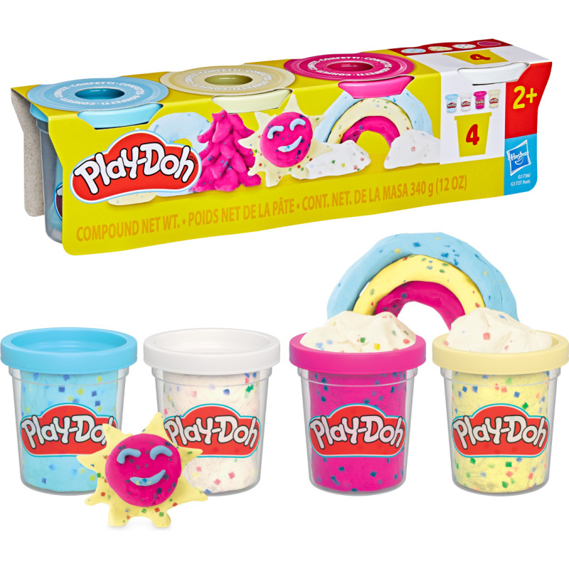 Hasbro Play Doh PLAY-DOH Konfeti plastilino rinkinys, 4 vnt.