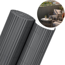 Springos PVC uždangalas-maskavimo kilimėlis 500x100 cm balkonui, terasai, tvorai, tamsiai pilkas