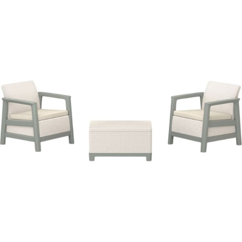 Keter Dārza mēbeļu komplekts Scandi Linea Balcony Set oļu pelēks/salvijzaļa akmens tonī